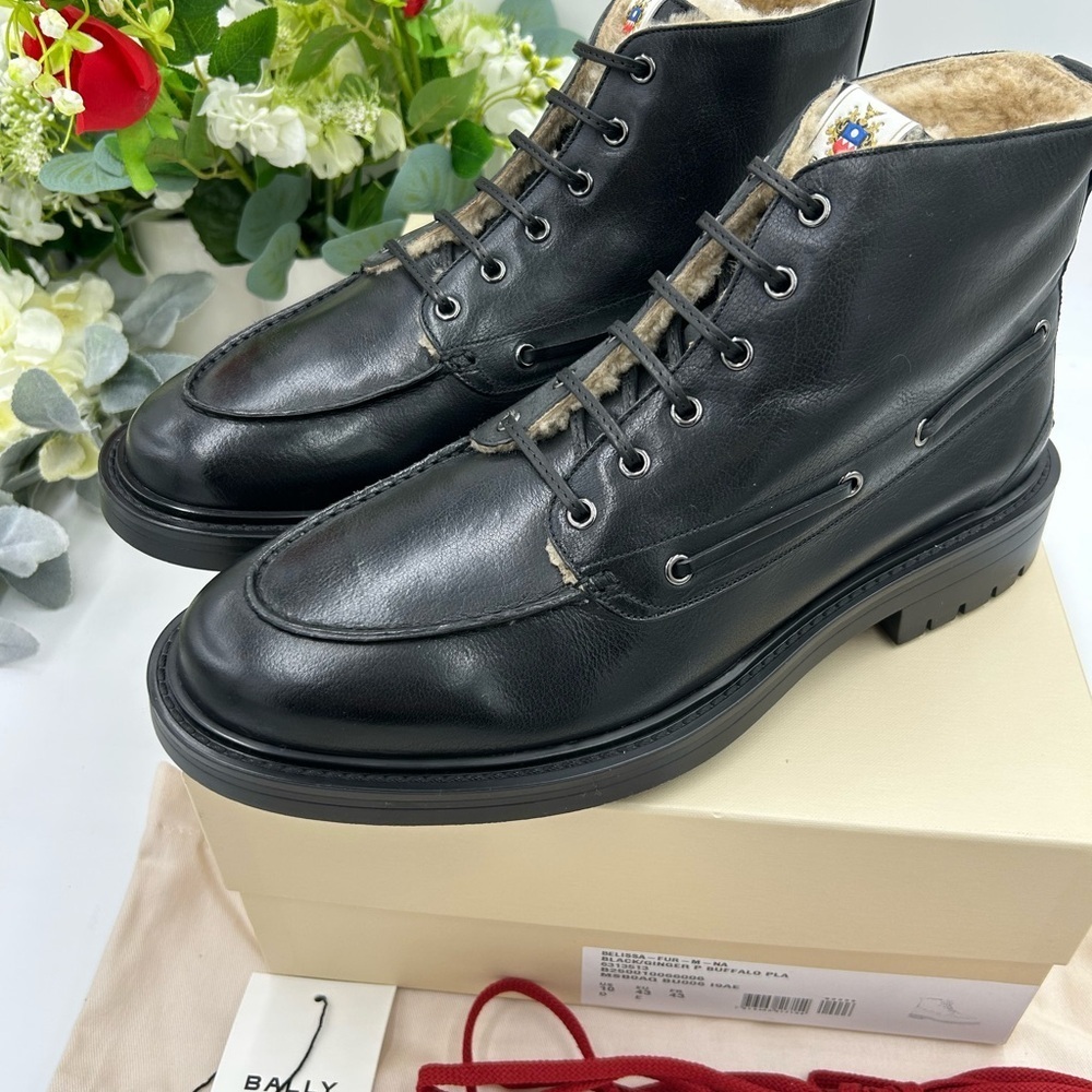 Men's BALLY PAPHOS fur lined ankle boots size 10 made in Italy
